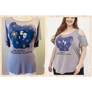 Torrid 3 (3X) Howl's Moving Castle Super Soft Cold Shoulder Studio‎ Ghibli Top